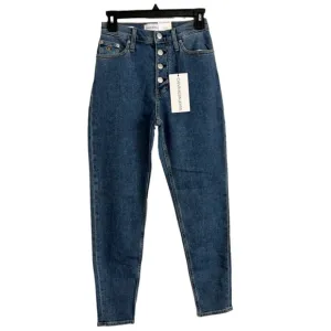 Calvin Klein Mom Jeans Womens Size 25 High Rise Button‎ Fly Tapered NEW