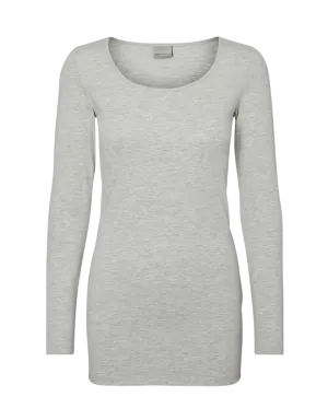 Camiseta Manga Larga Maxi Light Grey Melange