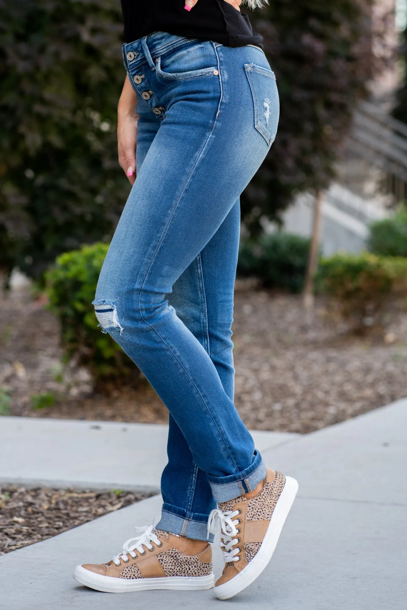 Cassie Mid Rise Cuffed Skinny Straight Regular & Plus Sizes