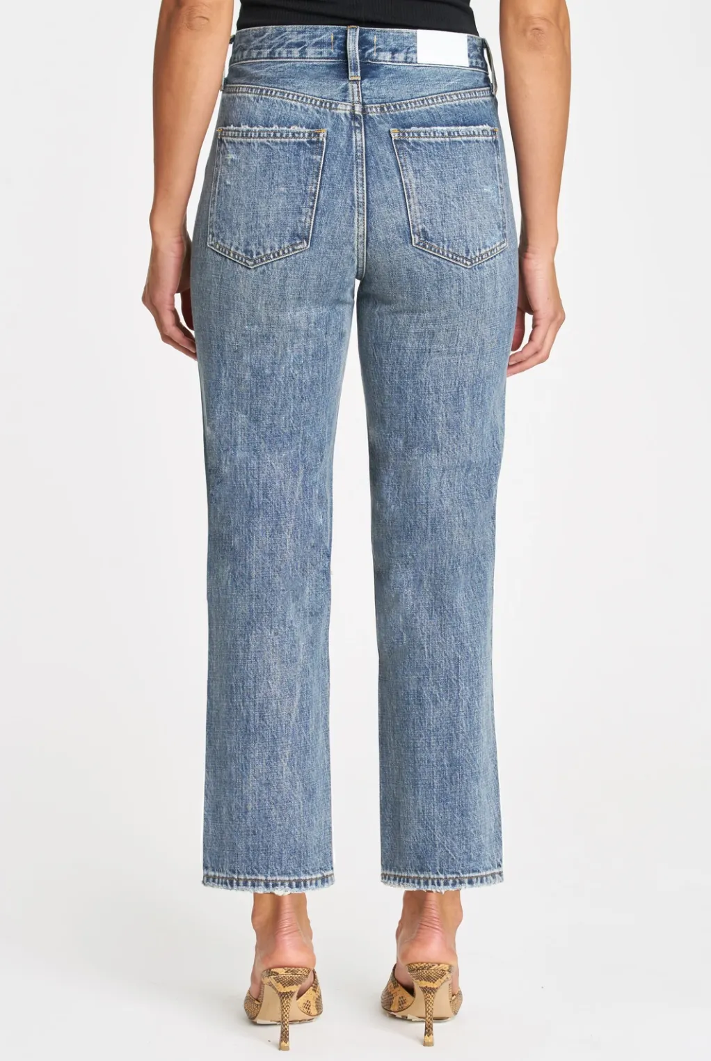 Charlie High Rise Straight Button Fly Jeans