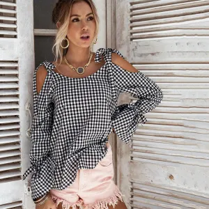 Checkerboard Shoulders Top