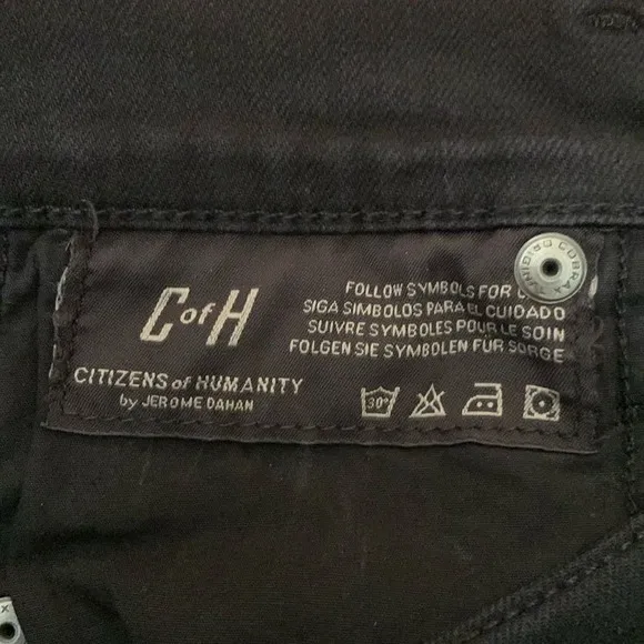 CITIZENS OF HUMANITY WOMENS LOW RISE AVA STRAIGHT LEG SKINNY JEANS BLACK SIZE 26
