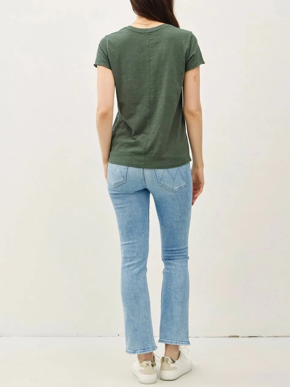 Cotton V-neck Tee - Pine