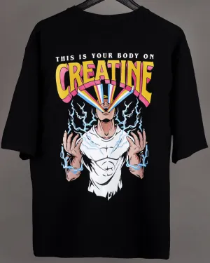 Creatine print over-sized t-shirt