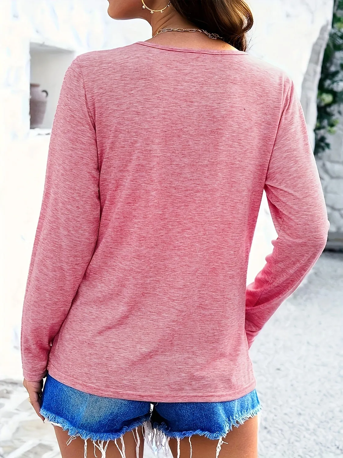 Crisscross V-Neck Long Sleeve Top (6 Colors)