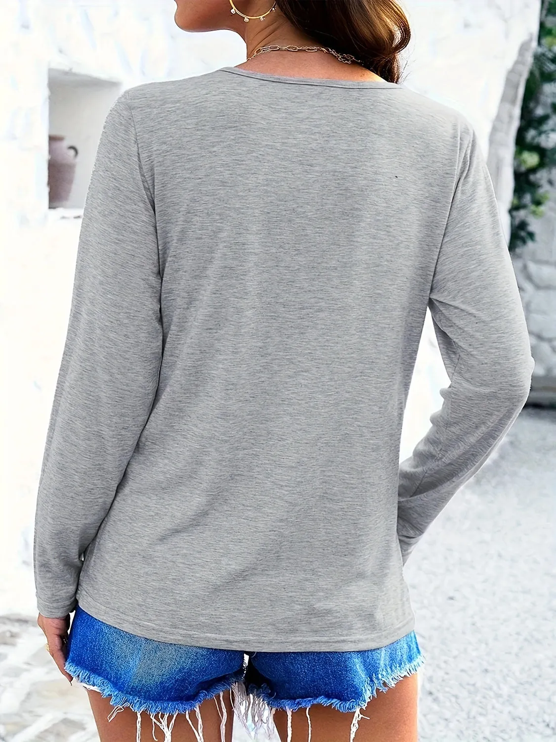 Crisscross V-Neck Long Sleeve Top (6 Colors)