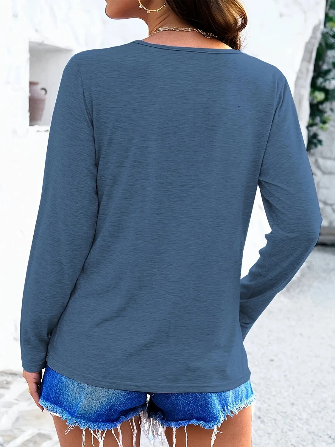 Crisscross V-Neck Long Sleeve Top (6 Colors)