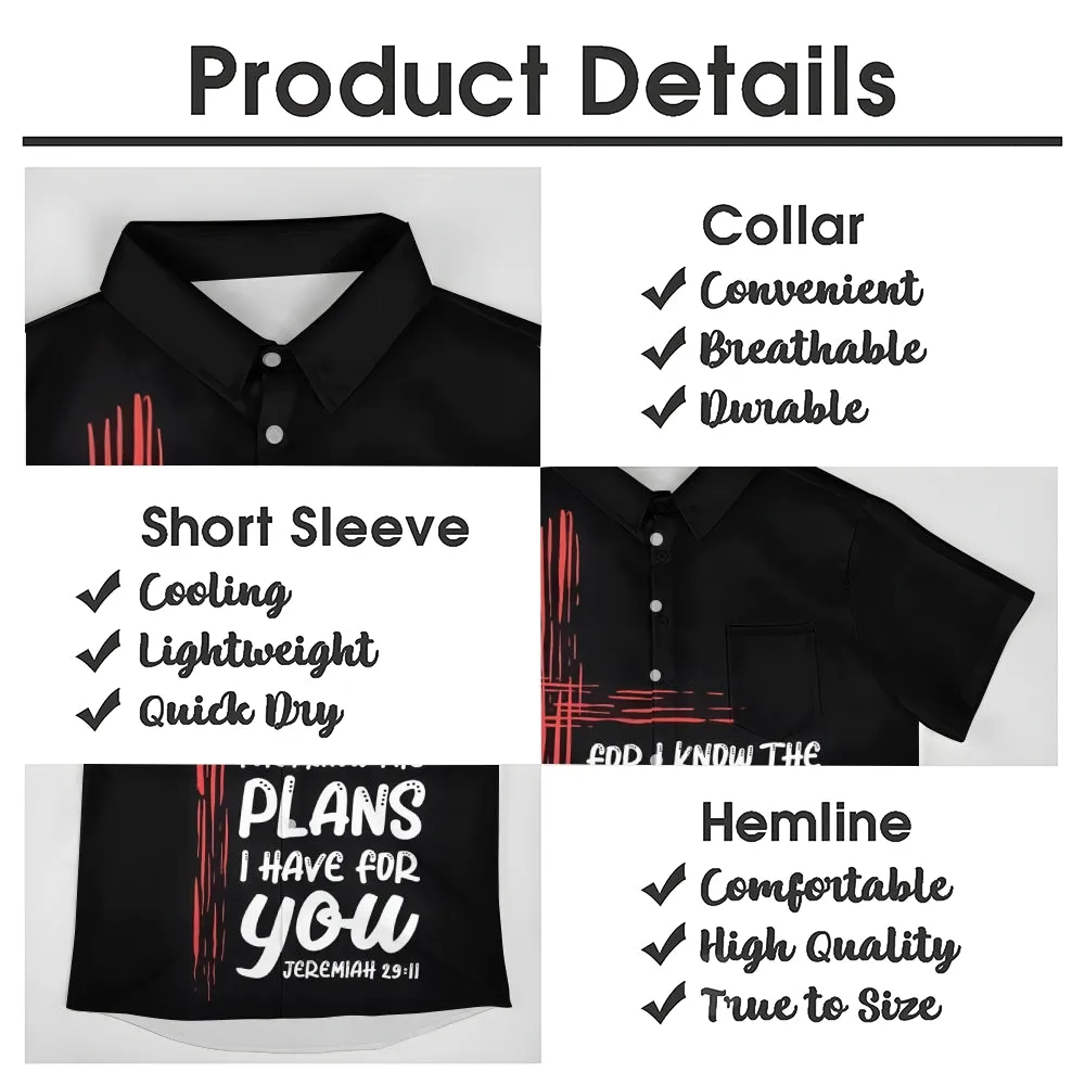 Cross Text Printed Casual Oversized Short Sleeve Shirt 2407001175