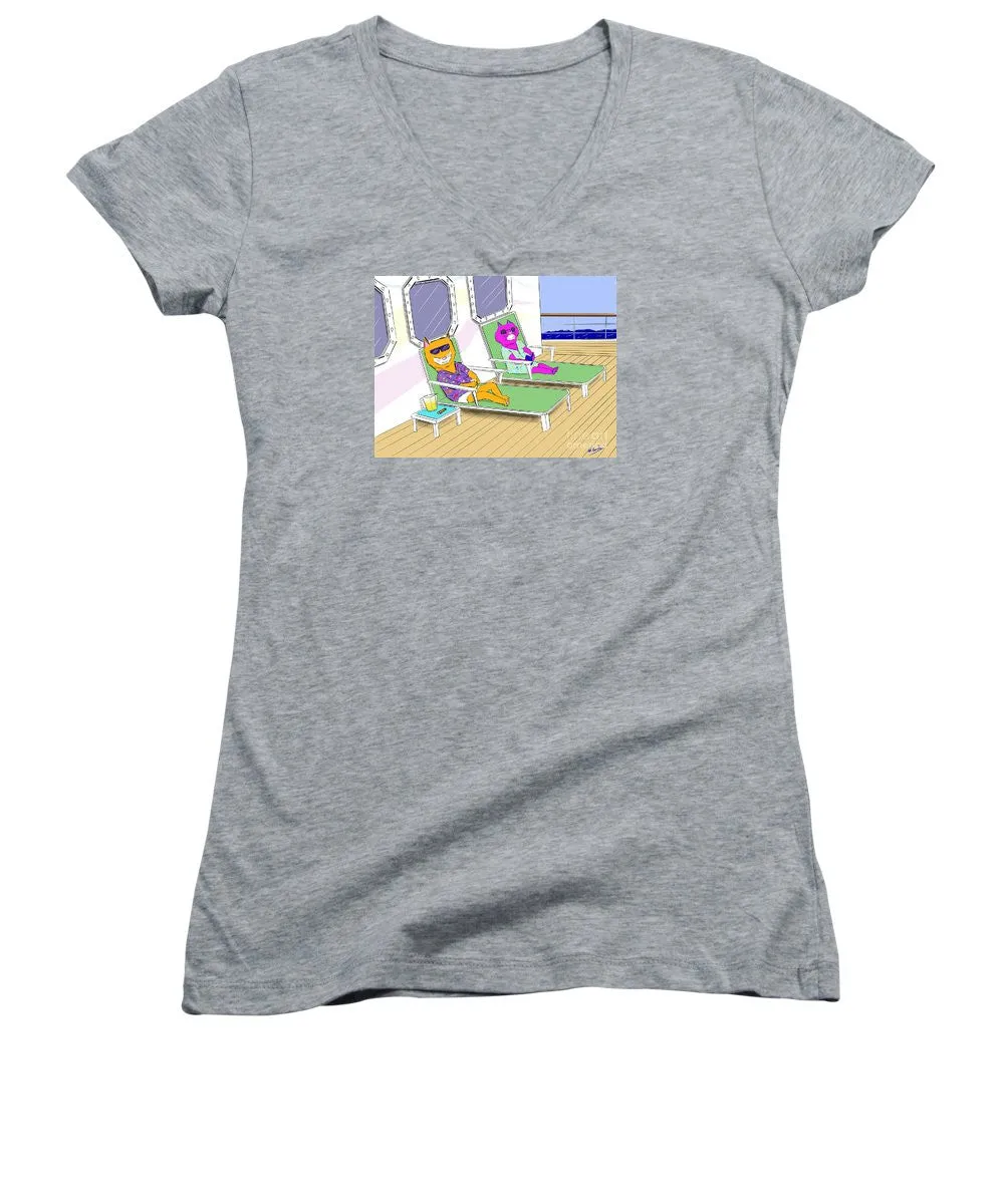 Cruise Cats - Women's V-Neck T-Shirt (Junior Cut)