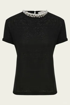 Crush Embellished Tee in Black
