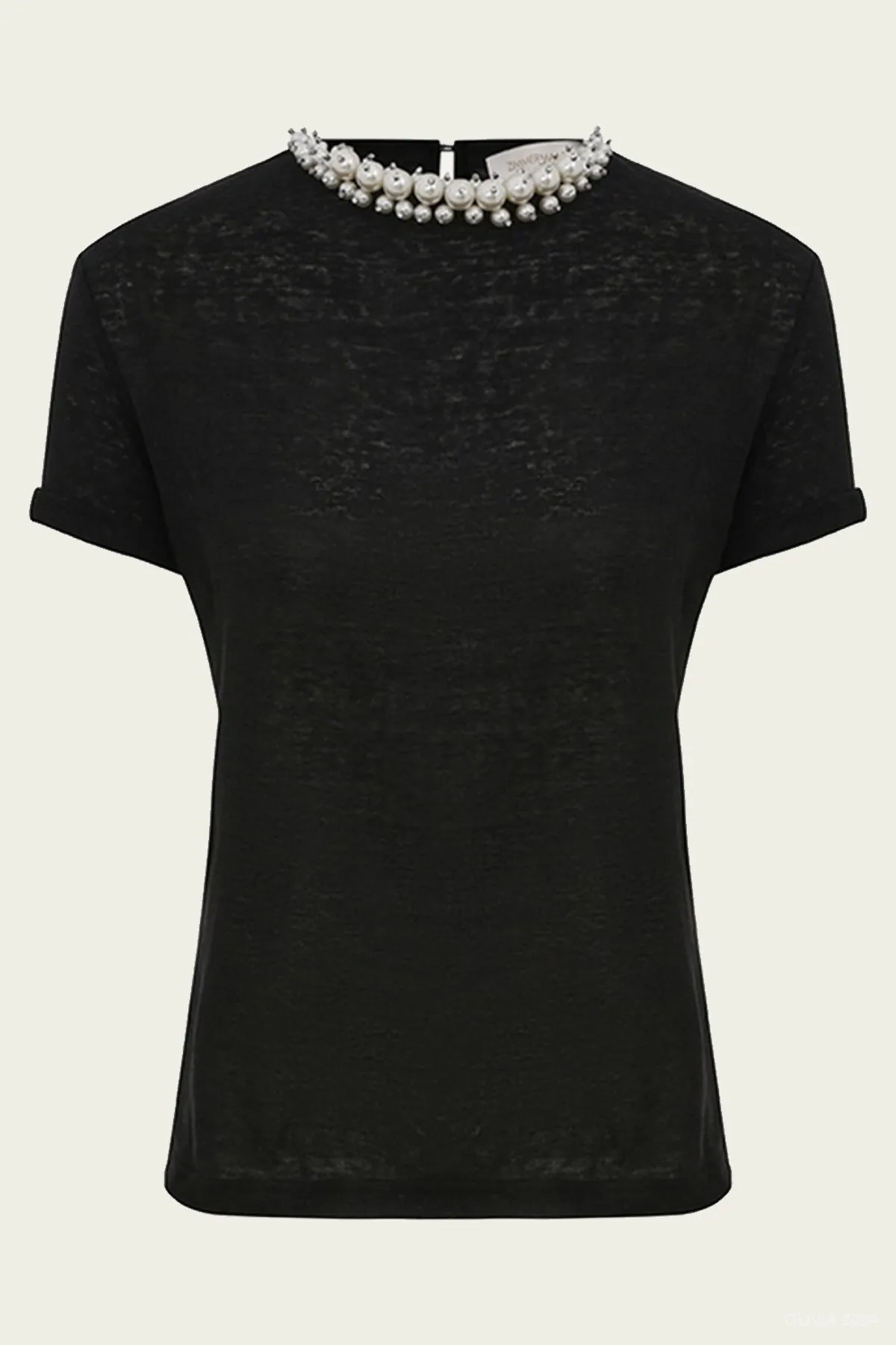 Crush Embellished Tee in Black