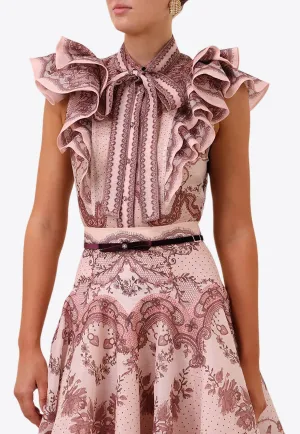Crush Frilled Printed Blouse