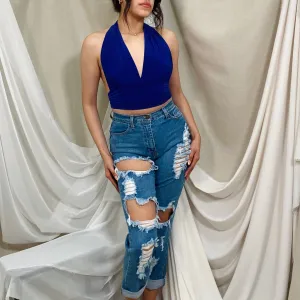 Damon High Rise Mom Jeans(Med)