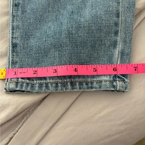 Daryl-Ann Denner Pink Lily Collab High Rise Distressed Light Denim Jeans Size 27