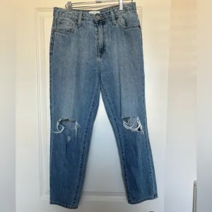 Daryl-Ann Denner Pink Lily Collab High Rise Distressed Light Denim Jeans Size 27