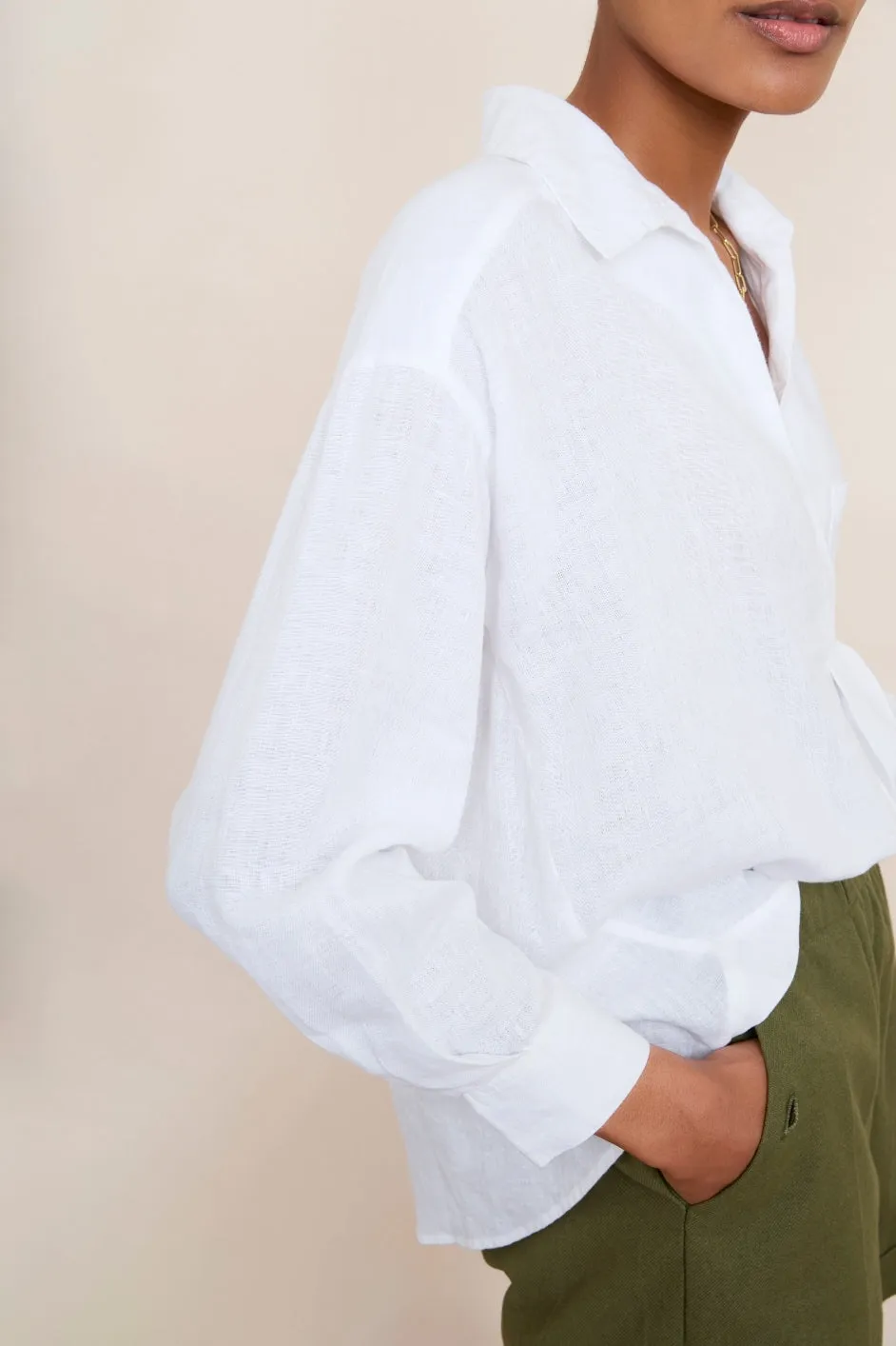 DB X Wyse Linen Shirt - White