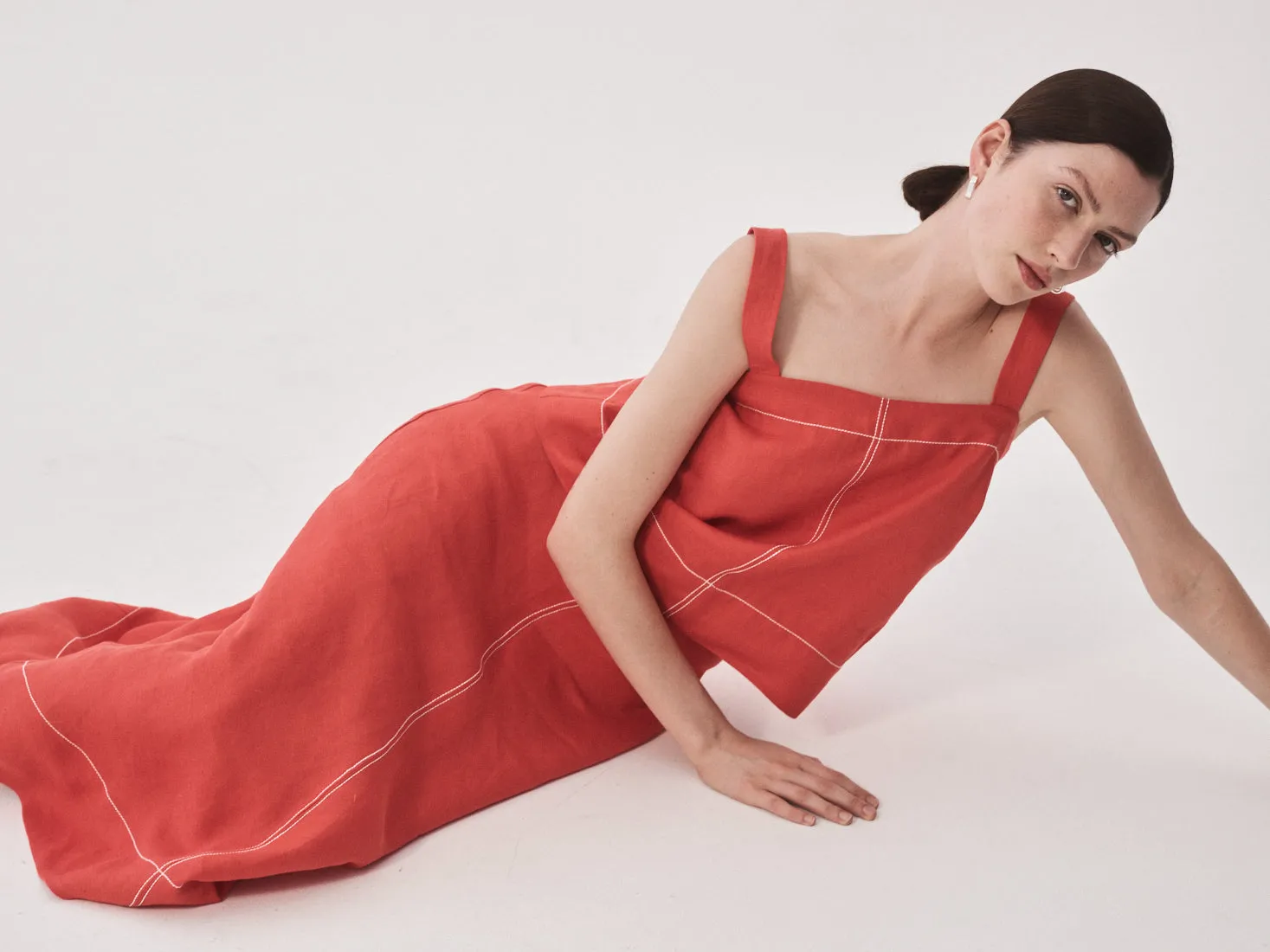 Delphi Bias Cut Maxi Skirt - Scarlet