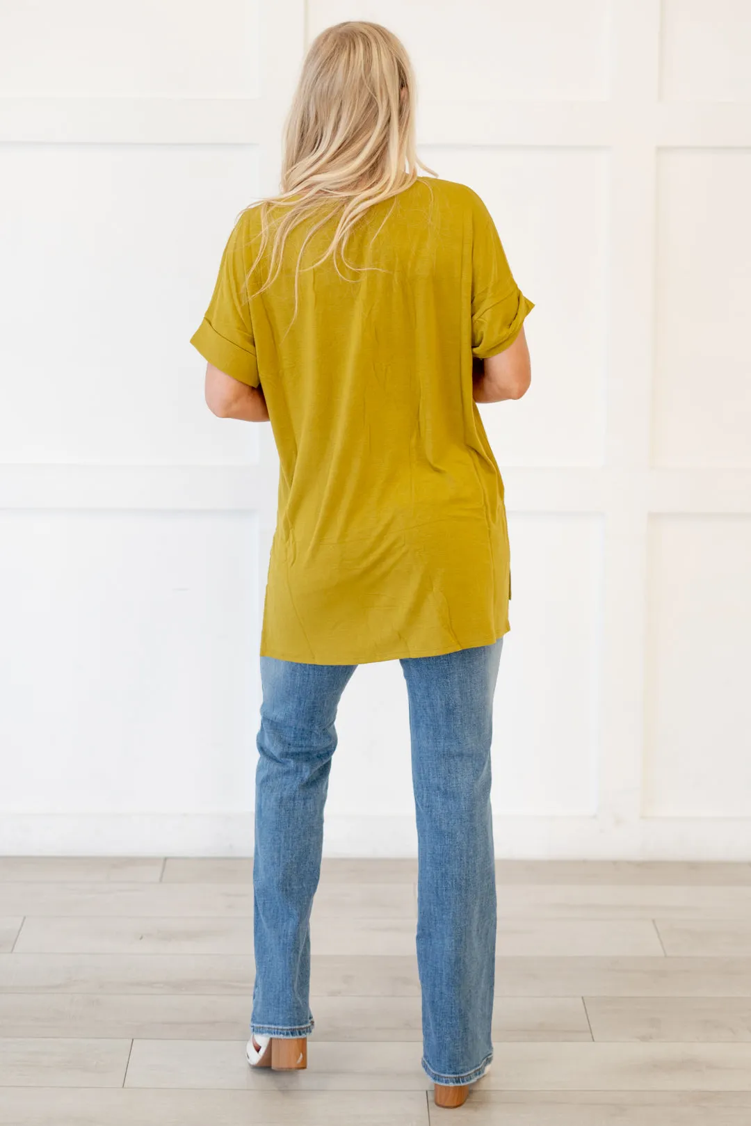 Desert Feels Tee High Low Hem V Neck Top