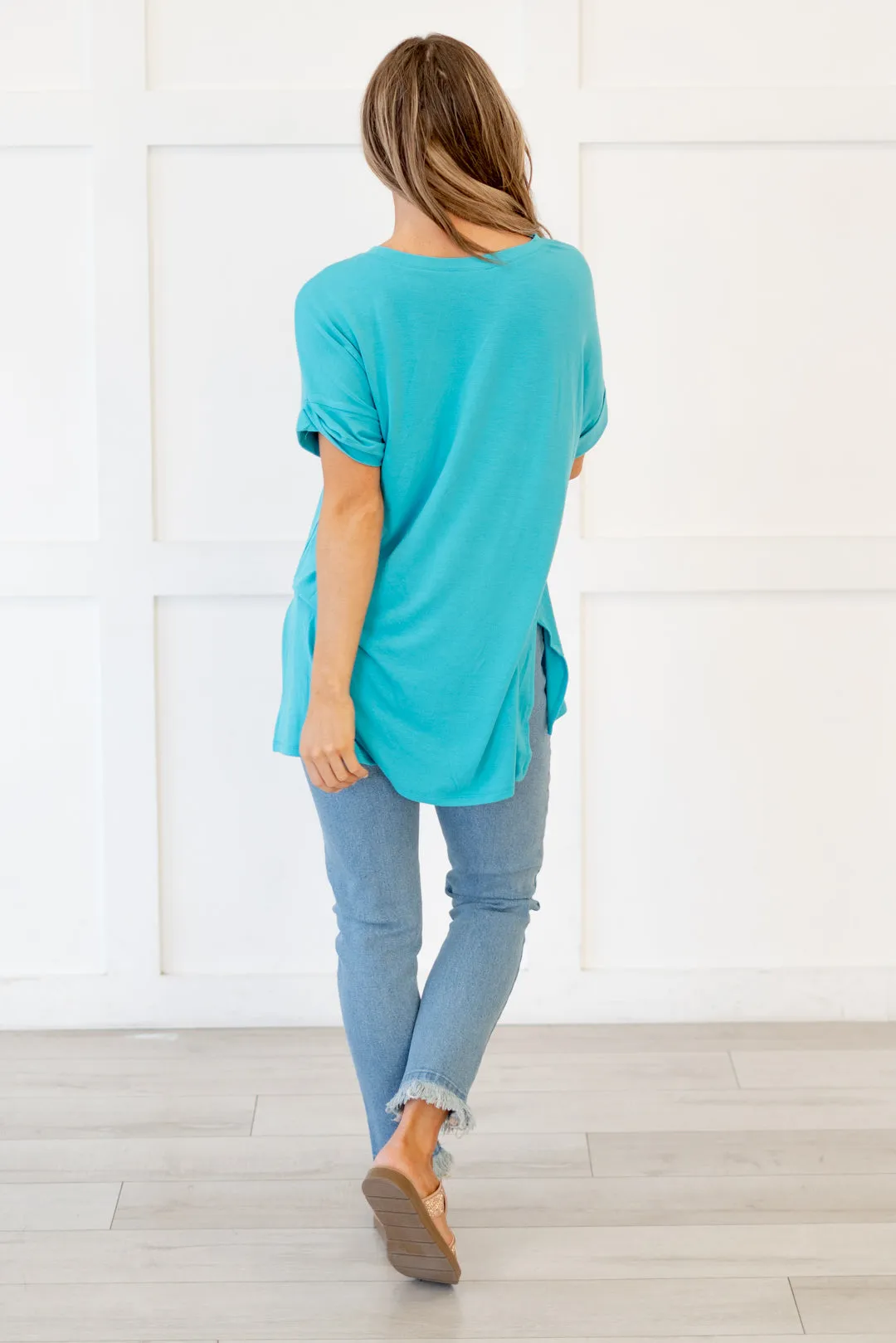 Desert Feels Tee High Low Hem V Neck Top