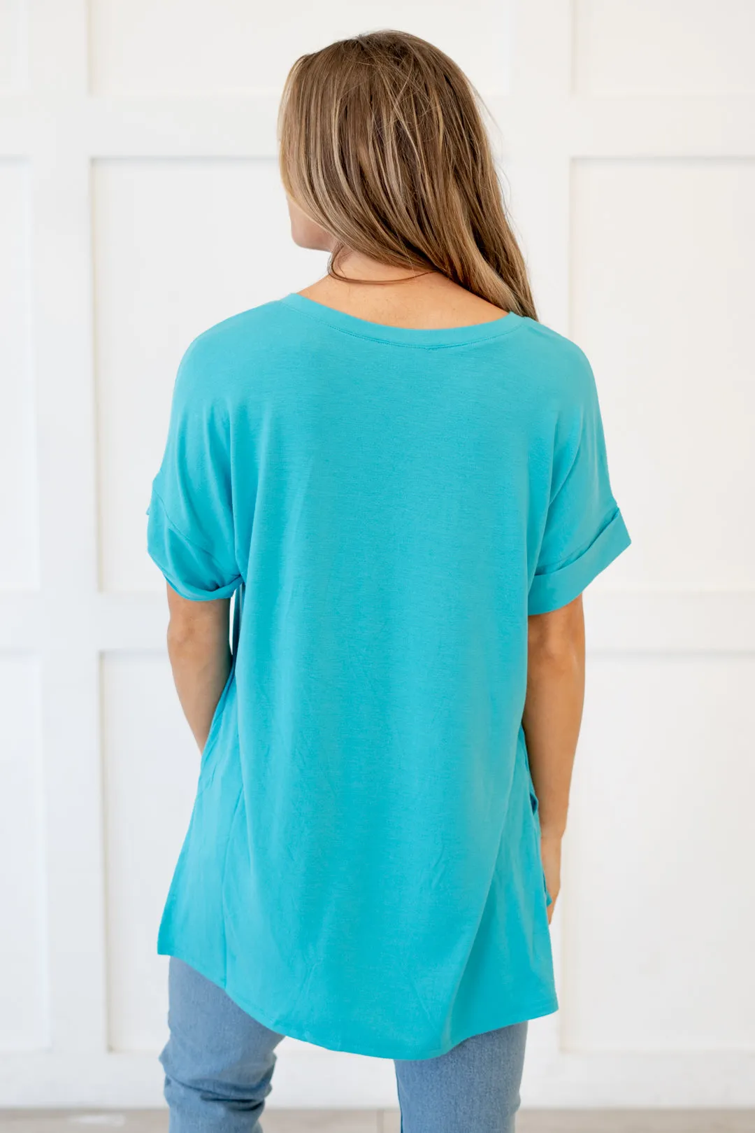 Desert Feels Tee High Low Hem V Neck Top