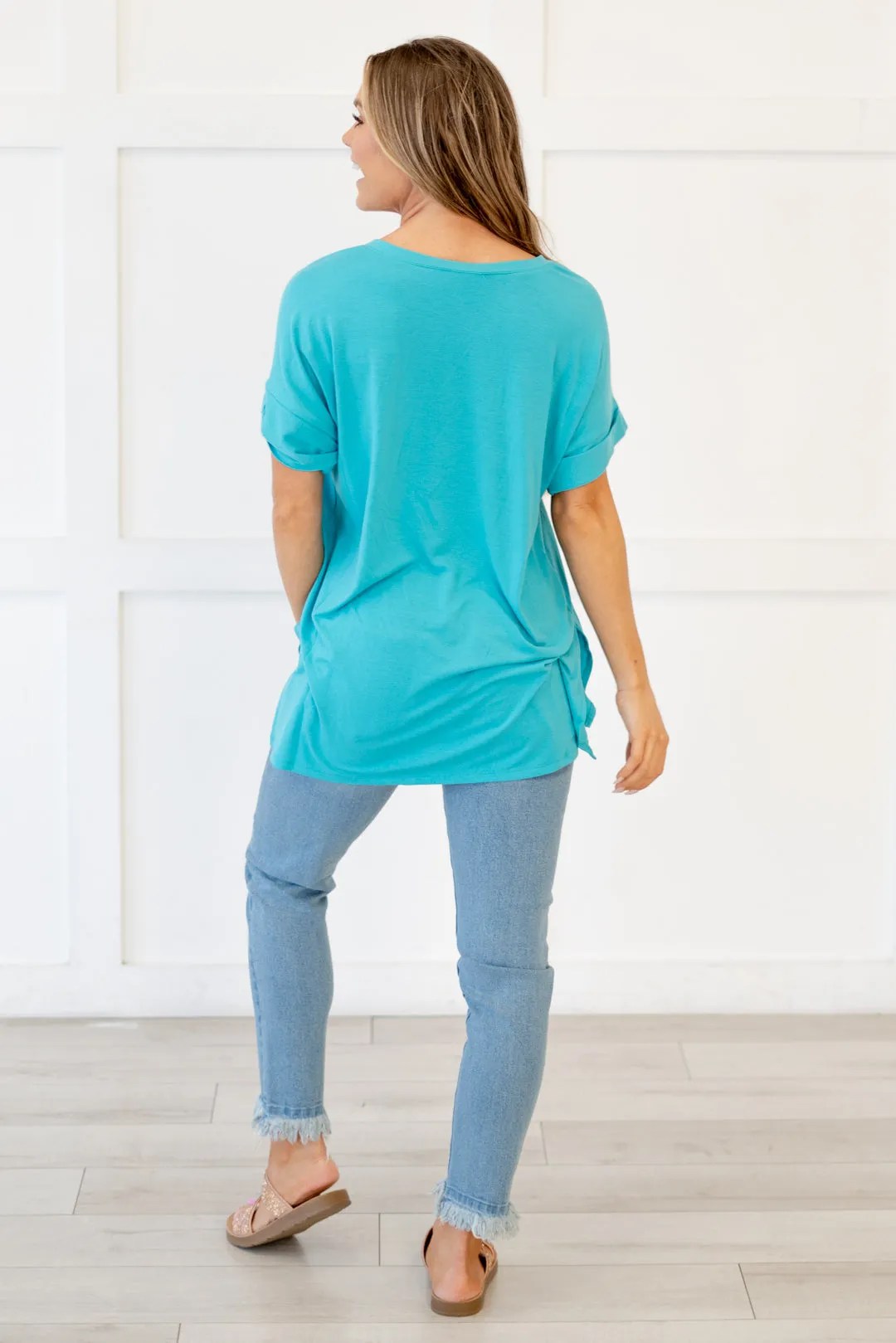 Desert Feels Tee High Low Hem V Neck Top