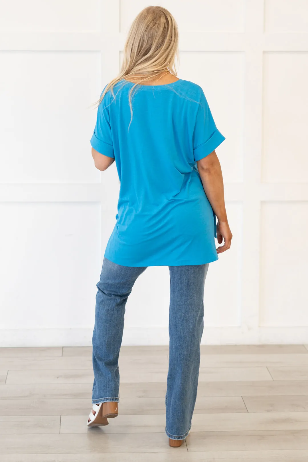 Desert Feels Tee High Low Hem V Neck Top