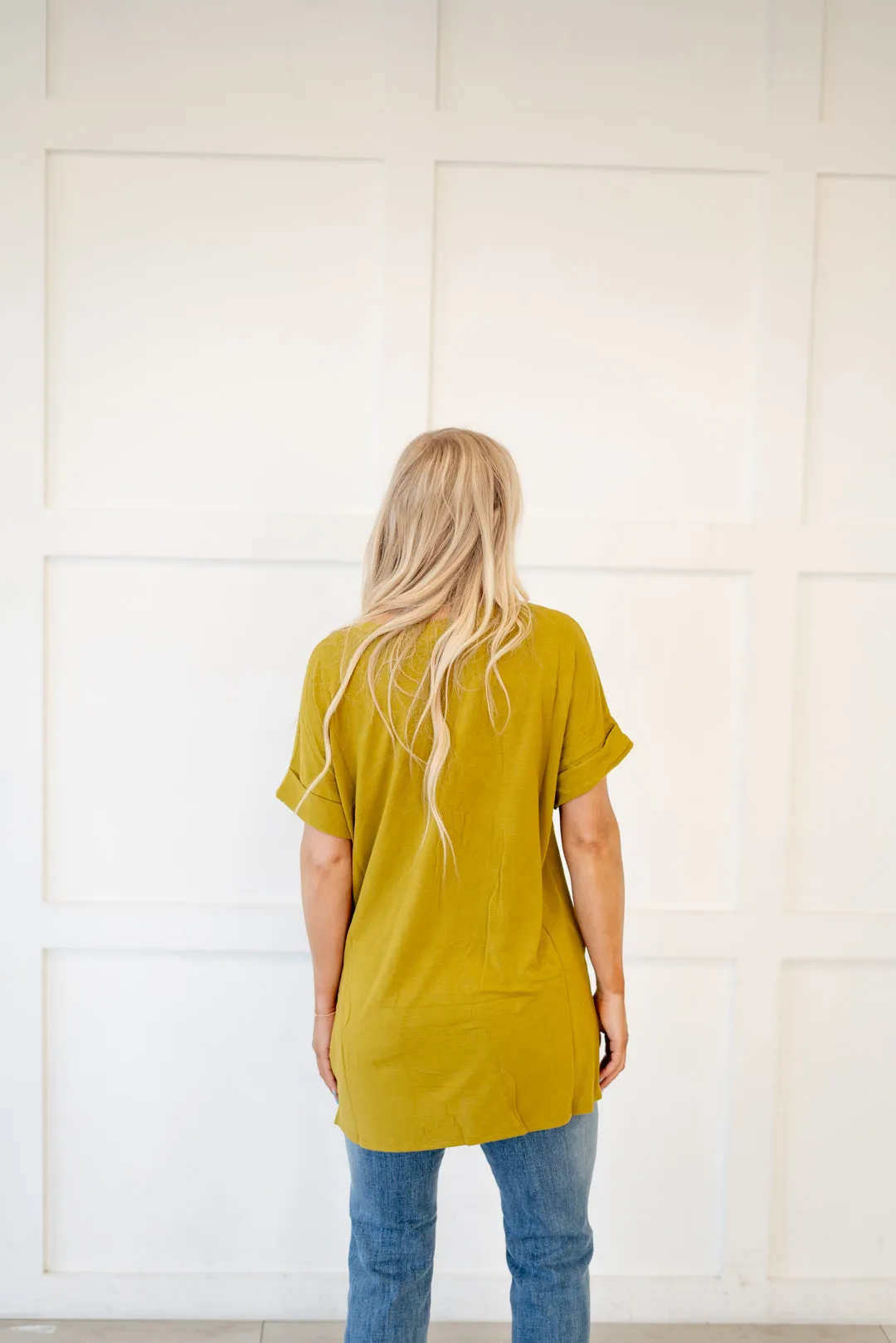 Desert Feels Tee High Low Hem V Neck Top