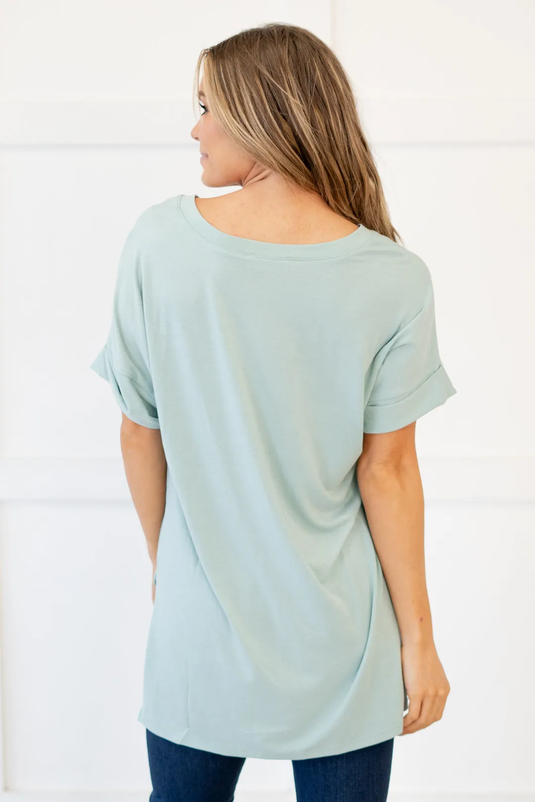 Desert Feels Tee High Low Hem V Neck Top