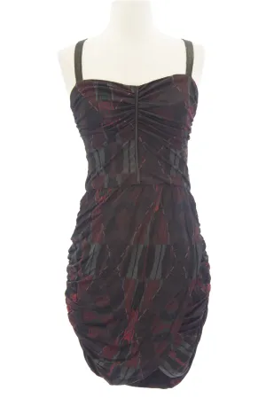 DOLCE VITA Women's Doreen Red Leather Strap Ruched Bodycon Dress $209 NEW
