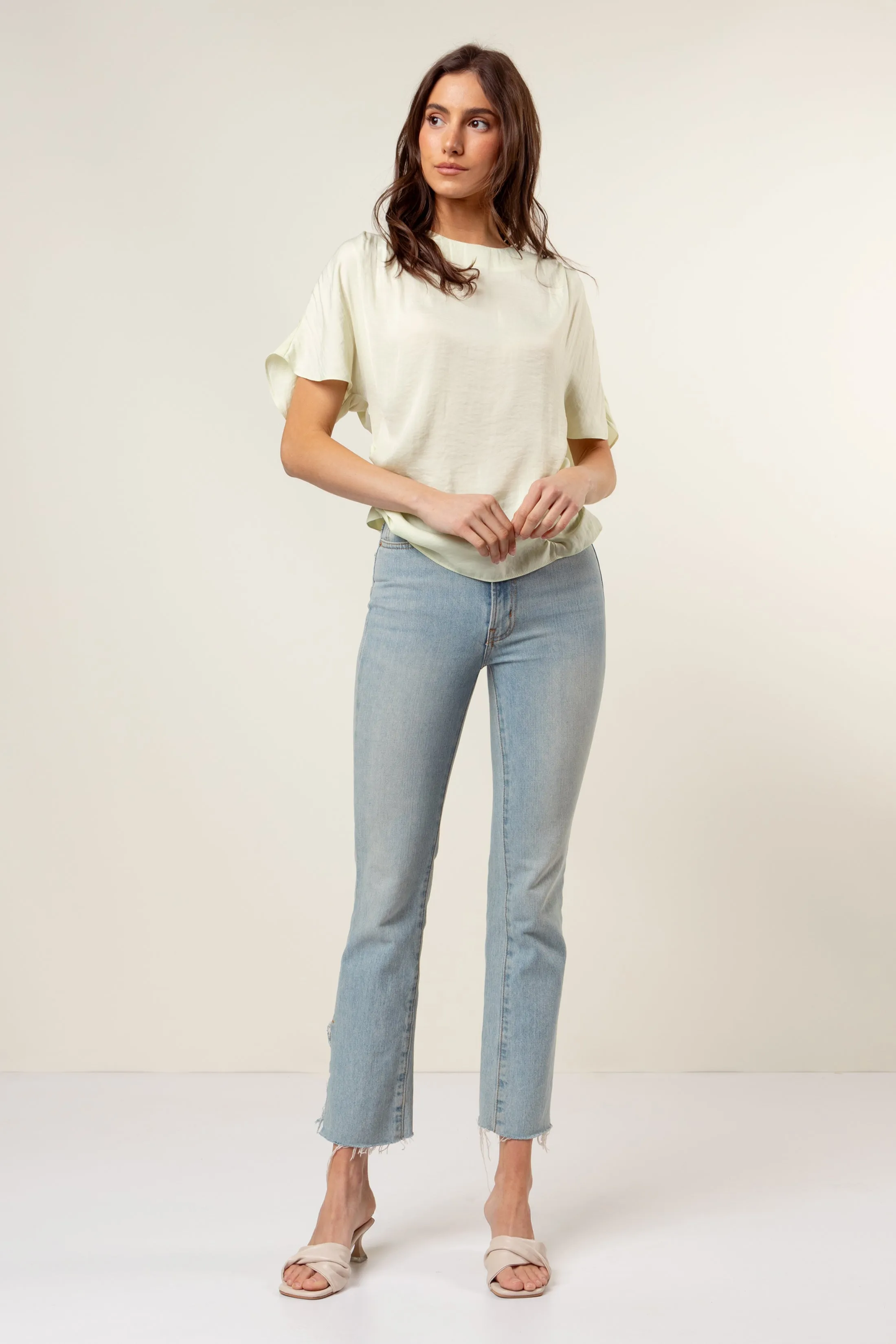 Drop Shoulder Blouse With Invisible Zipper