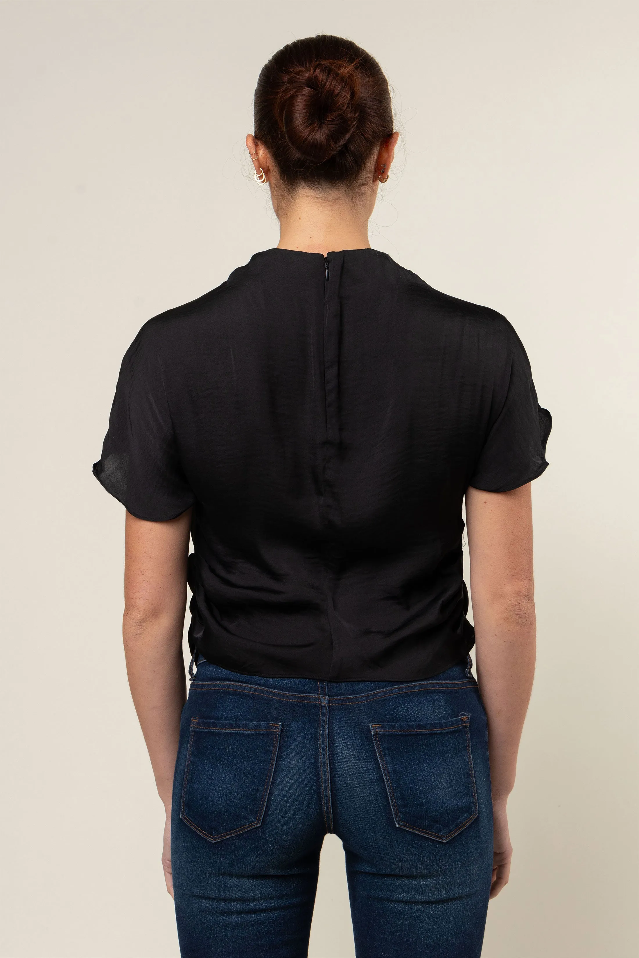 Drop Shoulder Blouse With Invisible Zipper