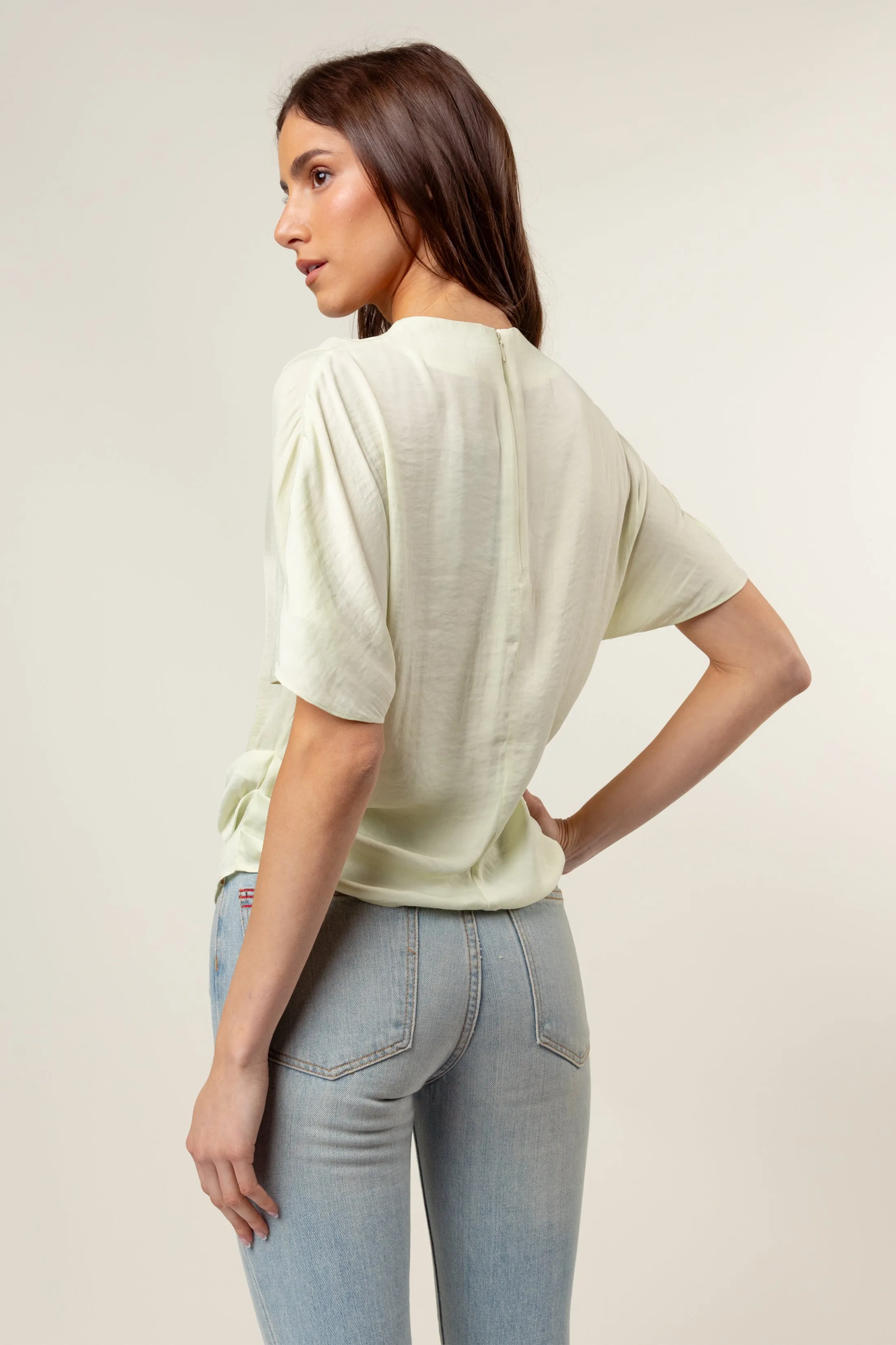 Drop Shoulder Blouse With Invisible Zipper