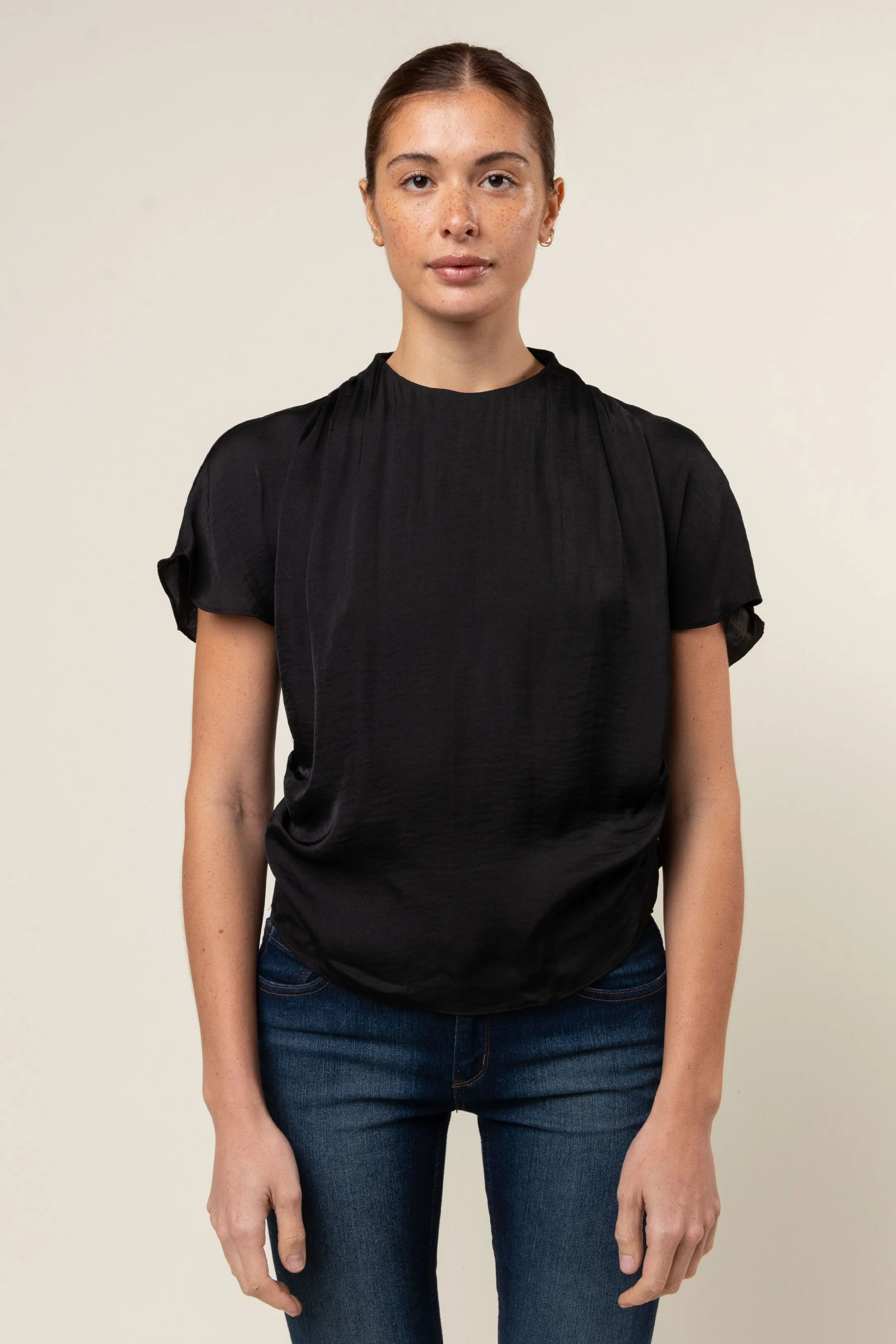 Drop Shoulder Blouse With Invisible Zipper