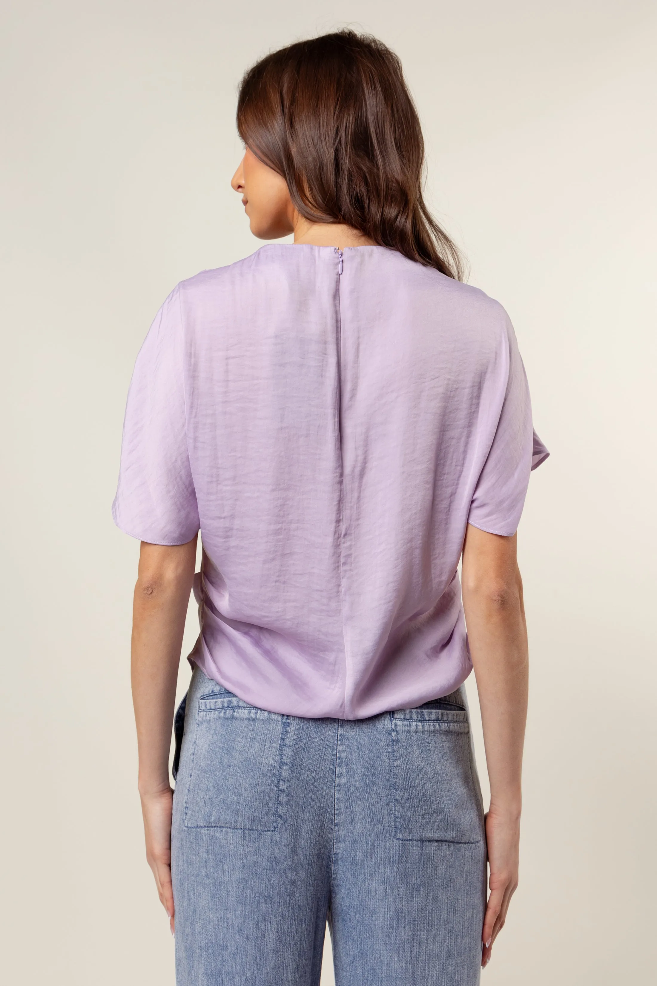 Drop Shoulder Blouse With Invisible Zipper