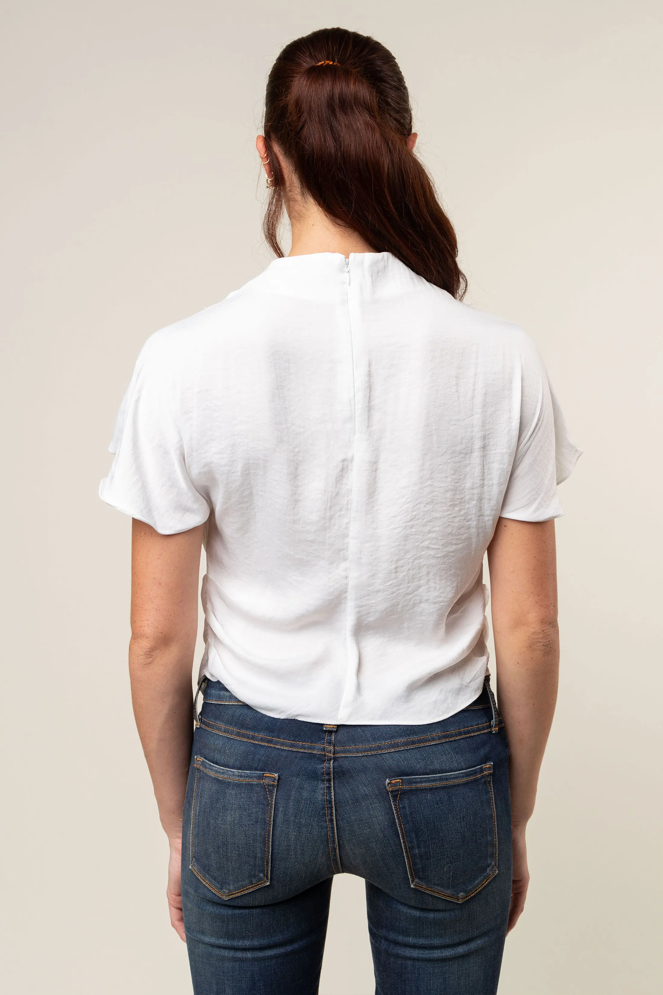 Drop Shoulder Blouse With Invisible Zipper