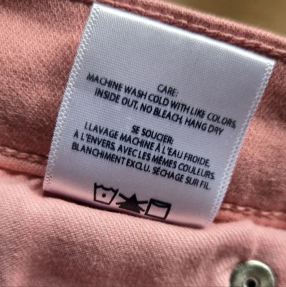 Edwin Bree High-Rise Slim Straight-Leg Jeans Pink Plus Size 33 NWT New Barbie
