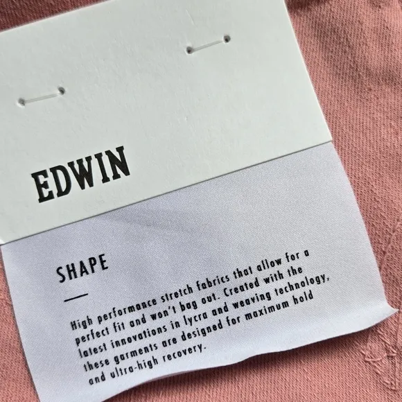 Edwin Bree High-Rise Slim Straight-Leg Jeans Pink Plus Size 33 NWT New Barbie