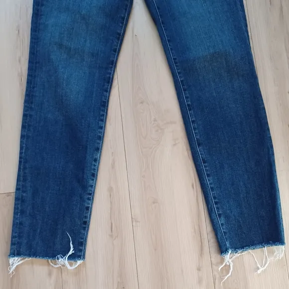 Edwin Bree High Waist Raw Hem Ankle Straight Leg Dejablue