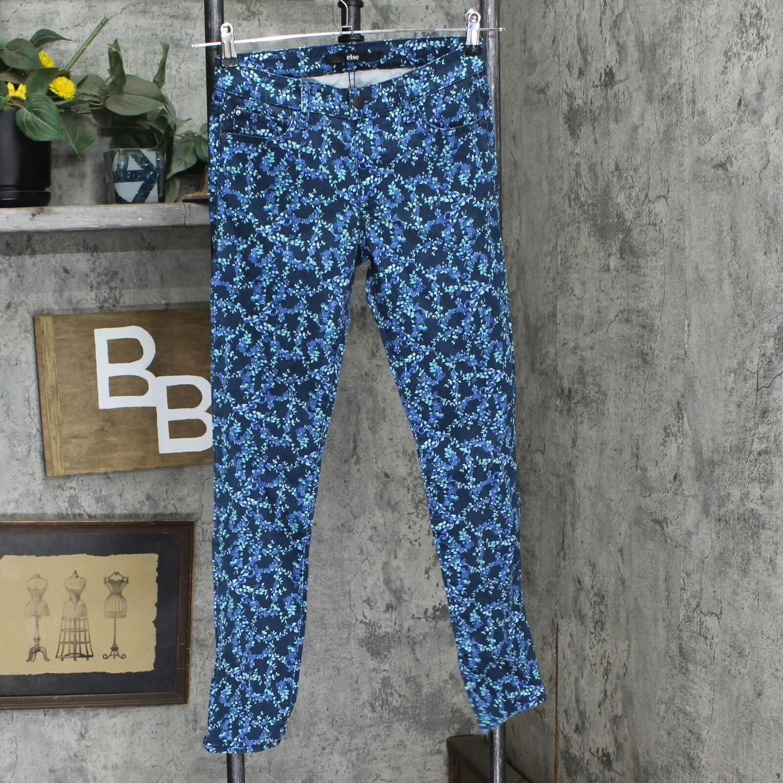 Else Womens Stretch Skinny Leg Jeans 1672359e17a697 Blue Floral 26
