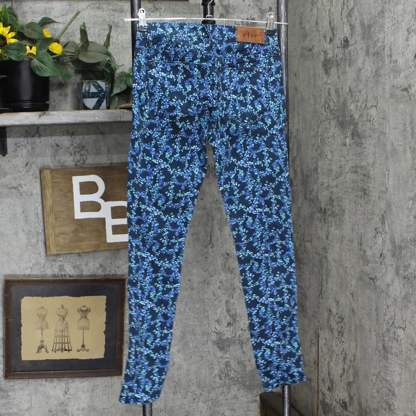 Else Womens Stretch Skinny Leg Jeans 1672359e17a697 Blue Floral 26