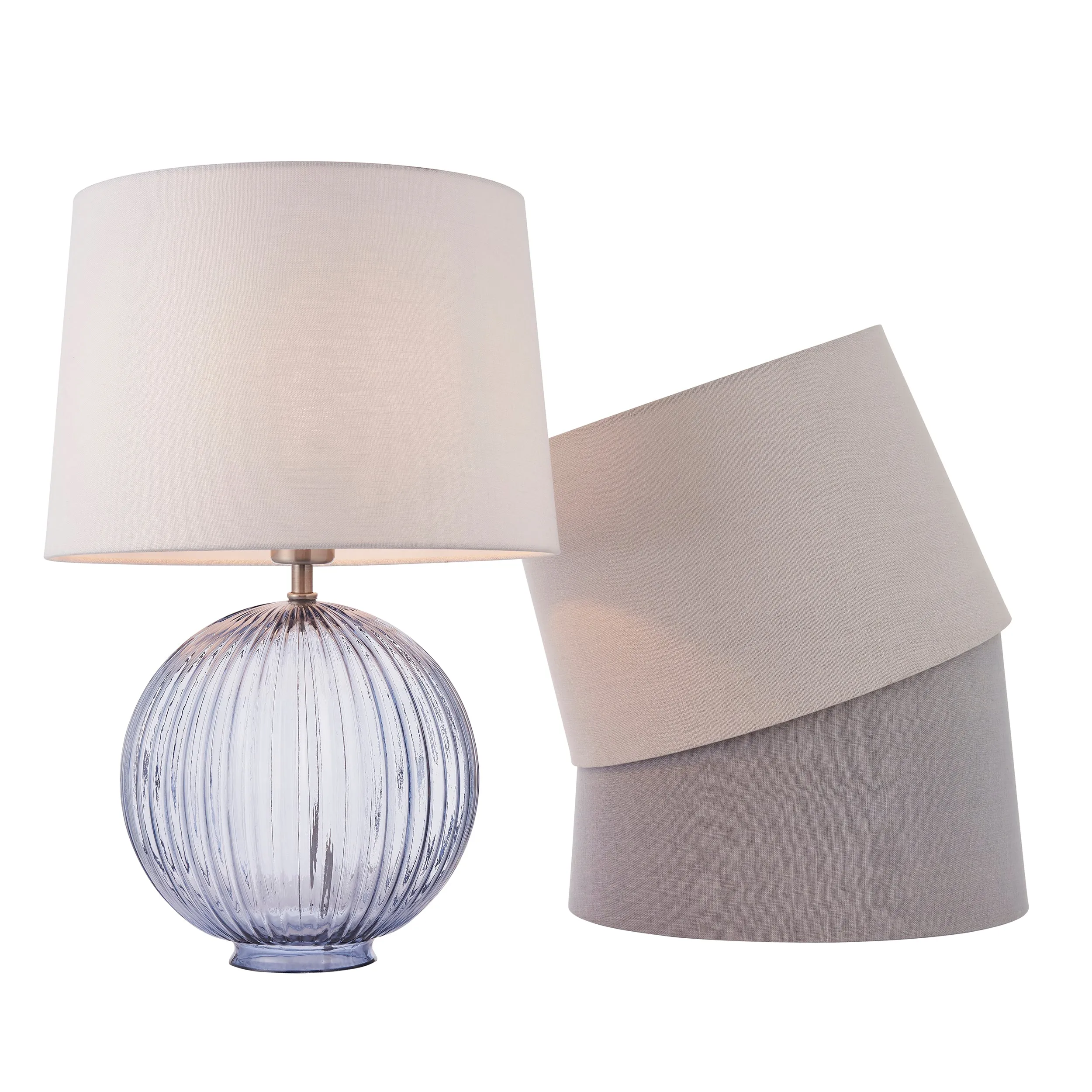 Endon 79638 Mia 1lt Shade Vintage white linen 60W E27 or B22 GLS (Required)