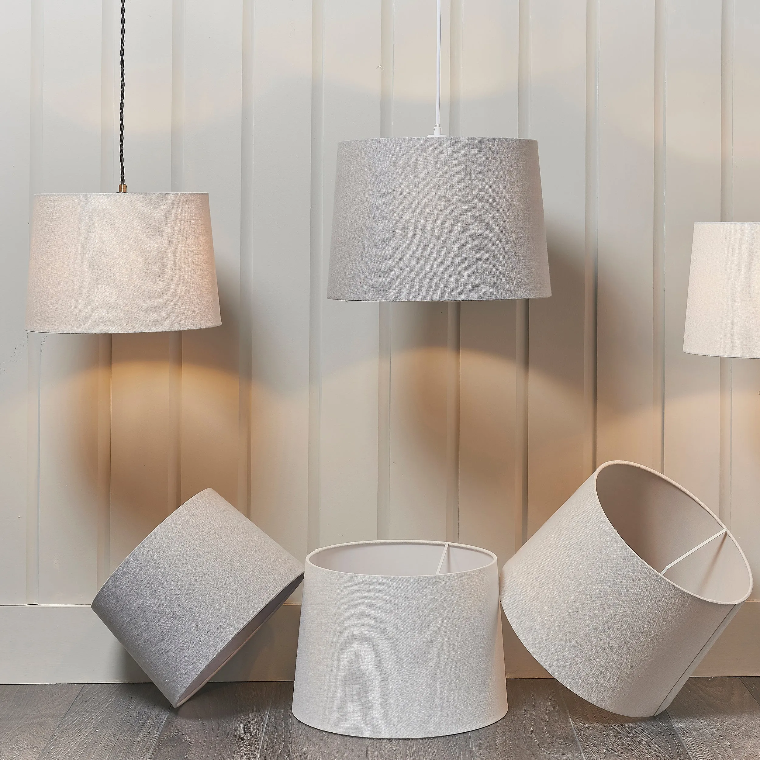 Endon 79638 Mia 1lt Shade Vintage white linen 60W E27 or B22 GLS (Required)