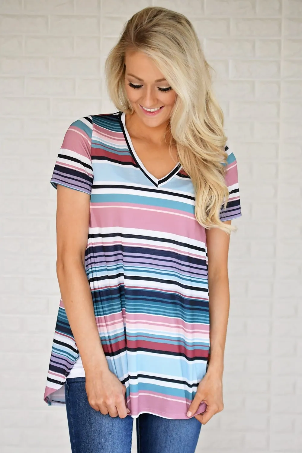 Essential Striped V-Neck Top