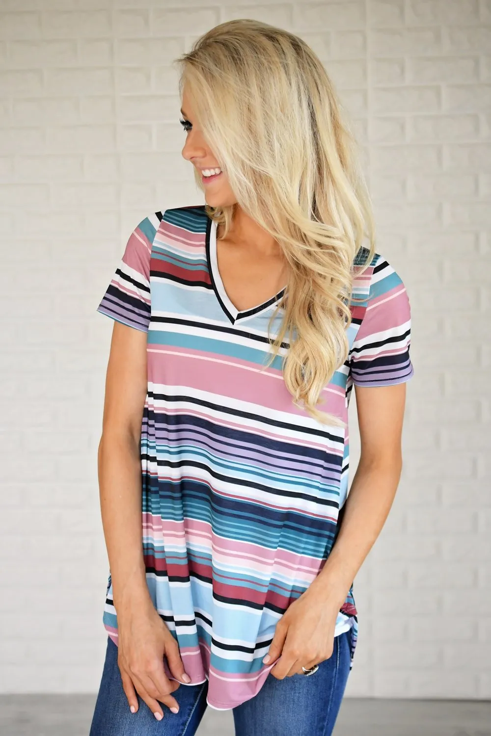 Essential Striped V-Neck Top
