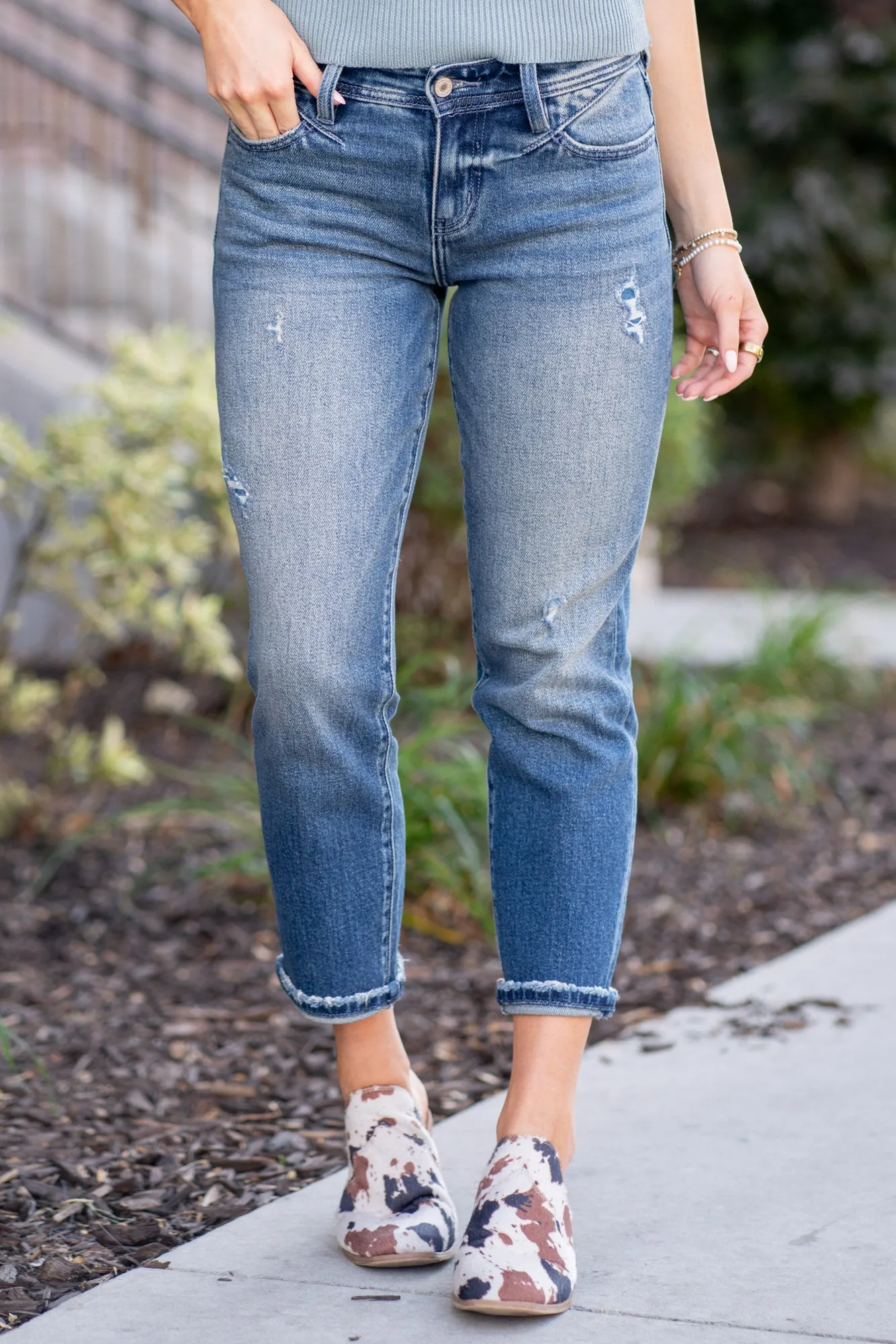 Evelin Mid Rise Cropped Straight