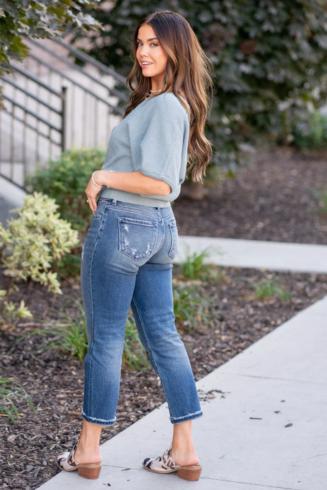 Evelin Mid Rise Cropped Straight