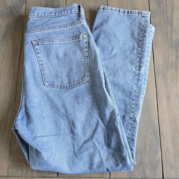 EVERLANE The Cheeky Jean Blue High Rise Straight Leg Size 29 Crops