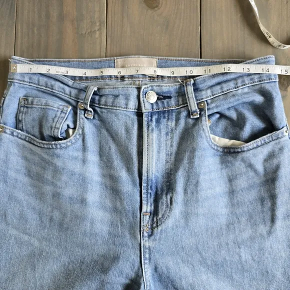 EVERLANE The Cheeky Jean Blue High Rise Straight Leg Size 29 Crops