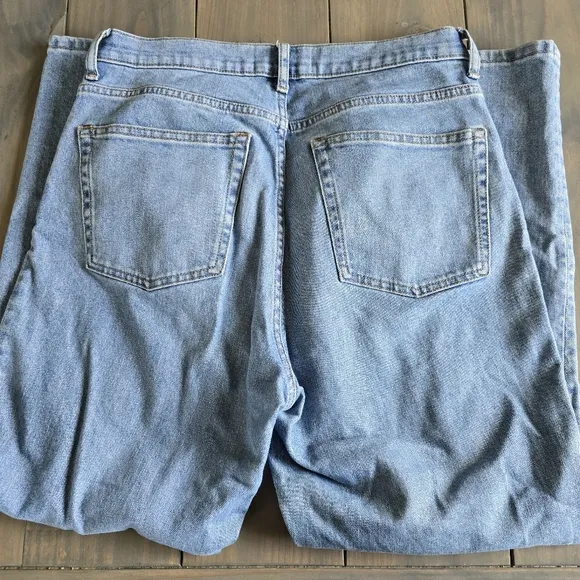 EVERLANE The Cheeky Jean Blue High Rise Straight Leg Size 29 Crops