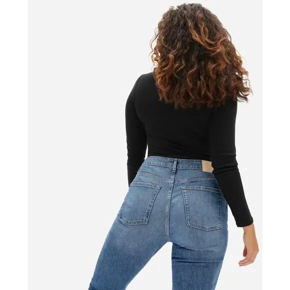 EVERLANE The Curvy Cheeky Jeans Womens 28 Ankle Blue Straight Medium Wash